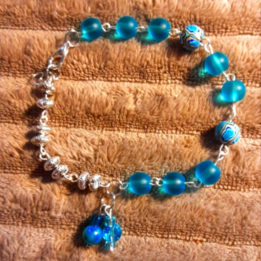 Hand Crafted Adjustable Bracelet Turquoise Color